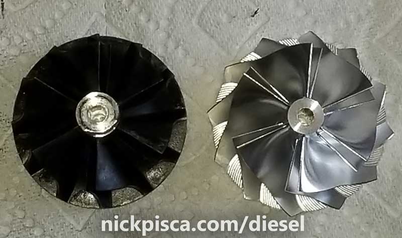 Standard Hypermax Turbine (left) and Wicked Wheel 2 (right)