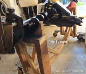 The Jig. Axle Support so that I'm not sliding this thing around on the concrete all the time. I'm old.