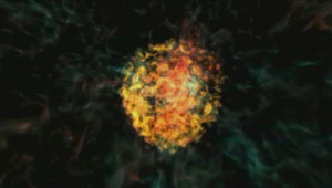 Screen capture of Nova's "Monster of the Milky Way" 2009. Simulation of a Supernova explosion.