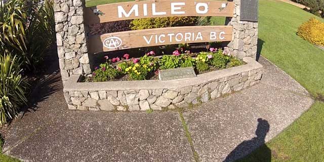 Mile Zero Monument on the Trans-Canadian Highway